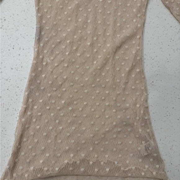 Free People Cream Sheer Long Sleeve Shirt Small - Picture 6 of 7